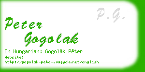 peter gogolak business card