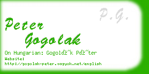 peter gogolak business card